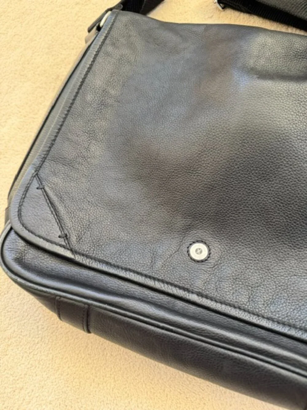 Cole Haan Pebbled Leather Laptop Messenger Bag